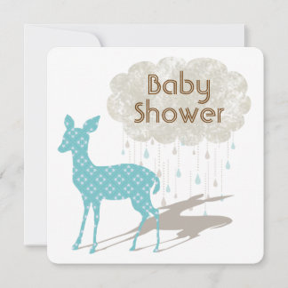 Blue Bambi Baby Shower Inviation Invitation