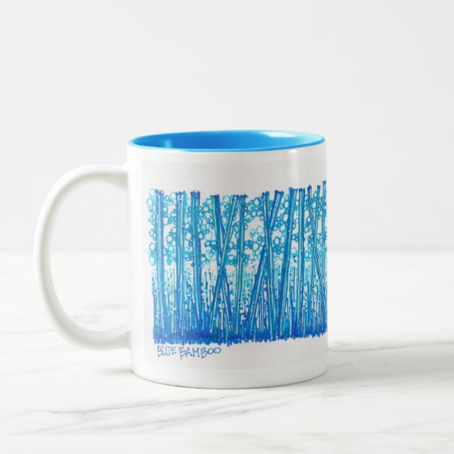 Blue Bamboo Collection Two-Tone Coffee Mug (Left)