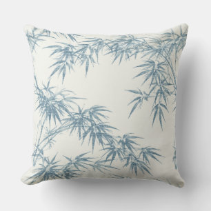 blue bamboo pattern cushion