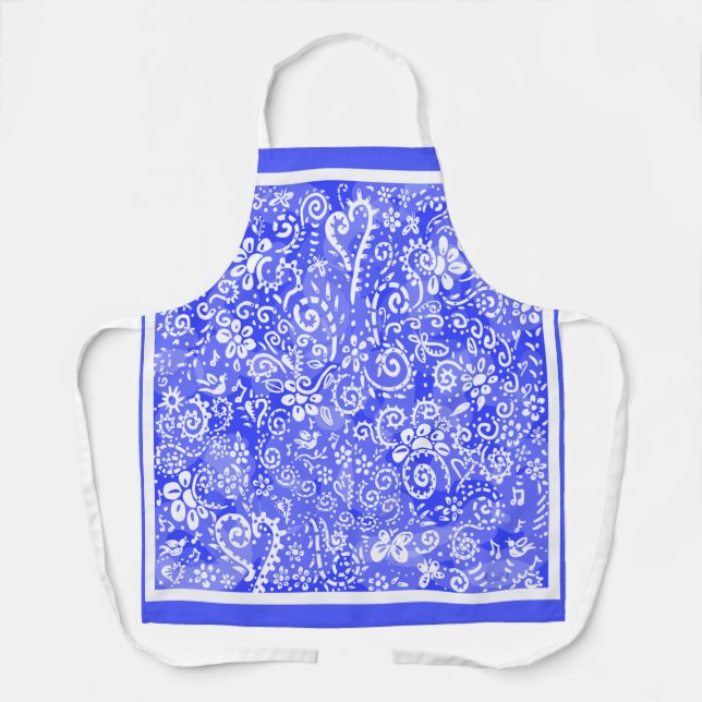 Blue Bandanna All-Over Print Apron (Front)