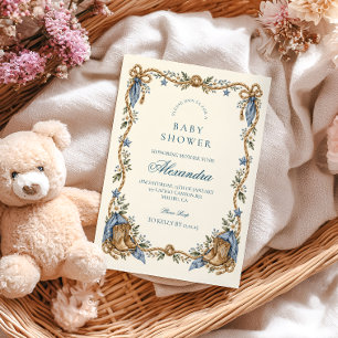 Blue Bandanna Cowboy Baby Shower Invitation
