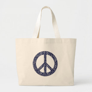 Blue Bandanna Peace Sign Bag