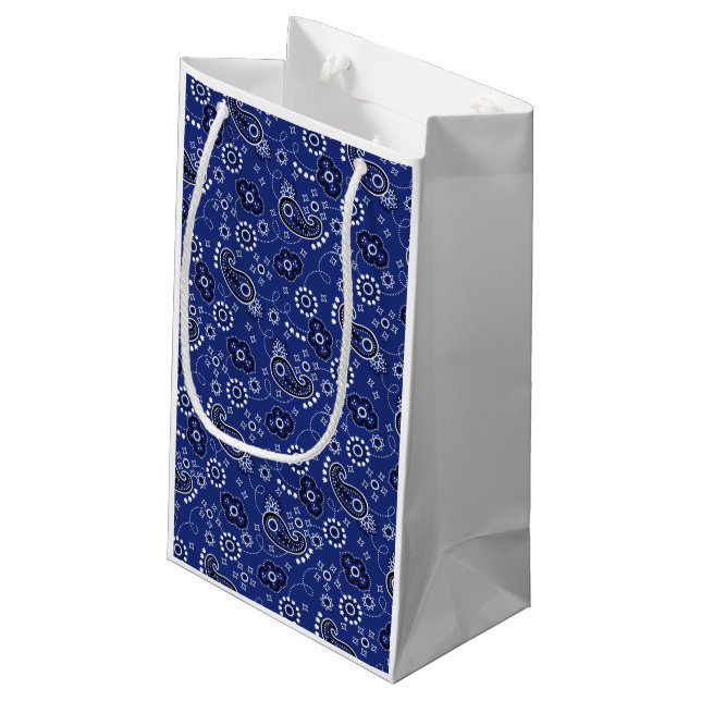 Blue Bandanna Western Cowboy Adventure Ranch Fun Small Gift Bag (Back Angled)