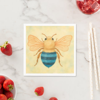 Blue banded bee napkin