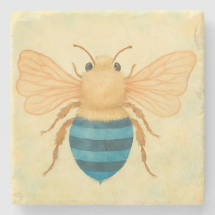 Blue banded bee stone drink coaster