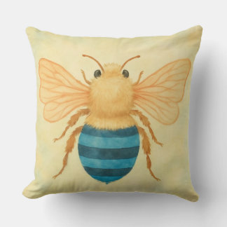 Blue banded bee throw Cushion
