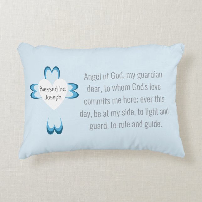 Blue Baptism Accent Pillow for Boys (Front)