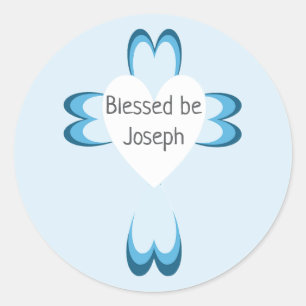 Blue Baptism Favour Sticker for Boys