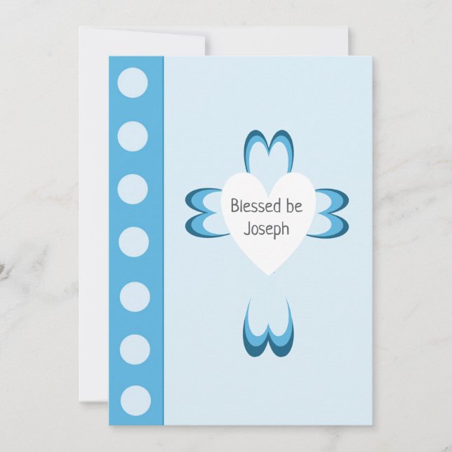 Blue Baptism Invitation for Boys (Front)