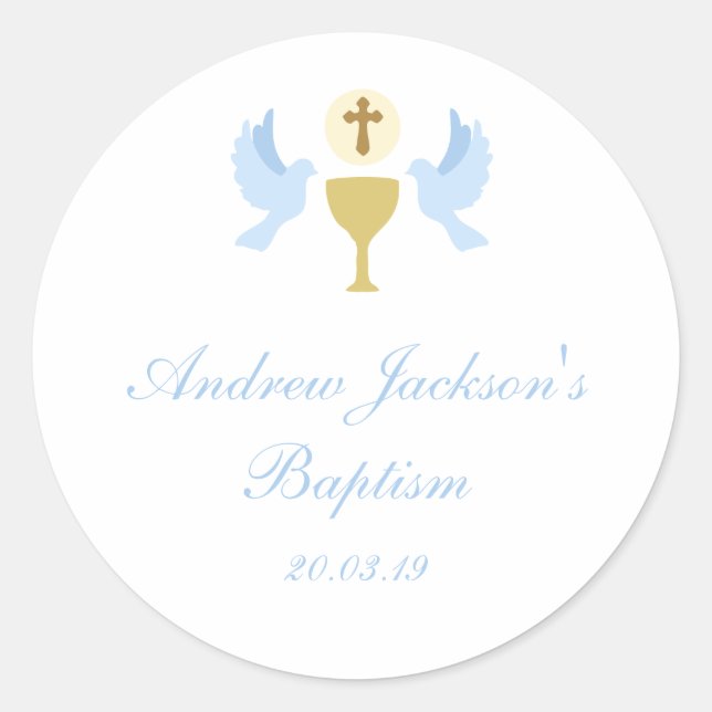 Blue Baptism Sticker Tags (Front)