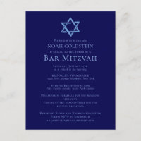 Blue Bar Mitzvah Artistic Star of David Party