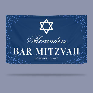 Blue Bar Mitzvah Celebration Banner