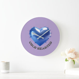 Blue Barbed Wire Heart Hold The Heart Dark Love Gr Large Clock
