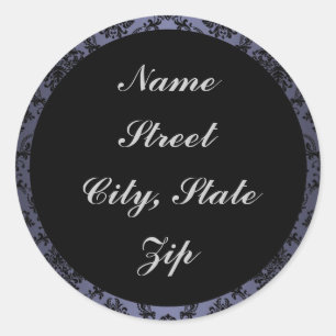 Blue Baroque Black Lace Address Labels
