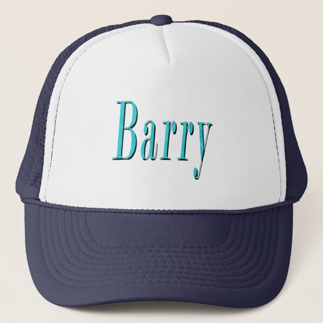 Blue Barry Name  Logo, Trucker Hat (Front)