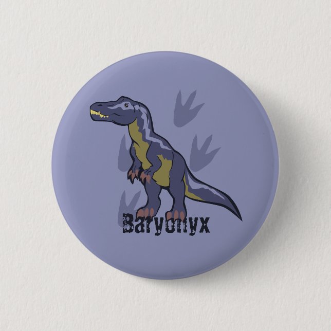Blue Baryonyx 6 Cm Round Badge (Front)