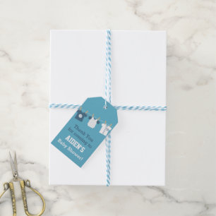 Blue Baseball Baby Boy Shower Party Labels