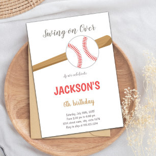 Blue Baseball Birthday Invitation