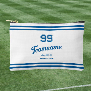 Blue Baseball Custom Player Number & Team Name Accessory Pouch