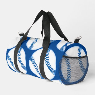 Blue Baseball Pattern Screwball Graphics Duffle Bag