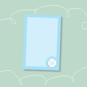 Blue Baseball Personalised Kids Post-It Notes