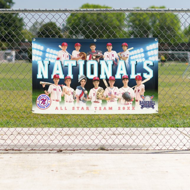 Blue Baseball Team Banner - Personalised (Insitu)