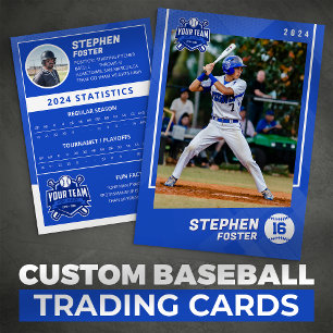 Blue Baseball Trading Card Pro Baseball Player