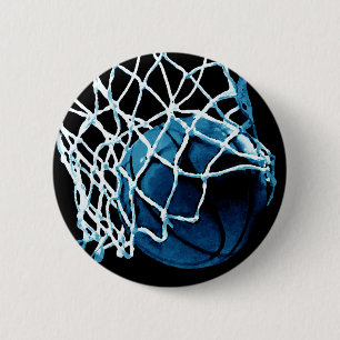 Blue Basketball 6 Cm Round Badge