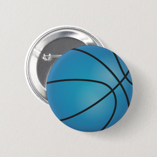 Blue Basketball 6 Cm Round Badge (Front & Back)