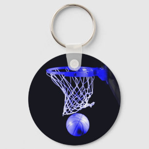 Blue Basketball Artwork Keychain
