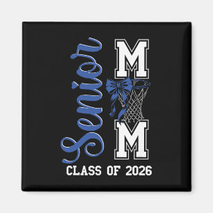 Blue Basketball Bow Senior Mum Cl Of 2026 Graduati Magnet