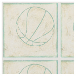 Blue Basketball by Chariklia Zarris Fabric