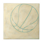 Blue Basketball by Chariklia Zarris Tile<br><div class="desc">Bounce,  bounce,  pass with this blue basketball by Chariklia Zarris. A simple design that captures the essence of the ball. You may not be able to play a game of pickup with it,  but it would make a great addition to your wall. Get yours today!</div>