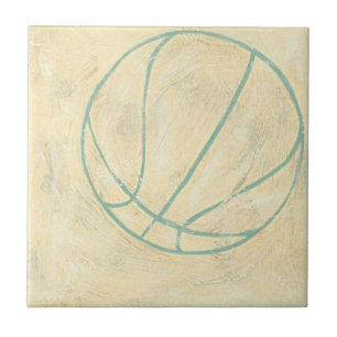 Blue Basketball by Chariklia Zarris Tile