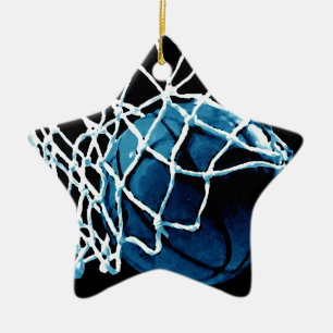 Blue Basketball Ceramic Tree Decoration