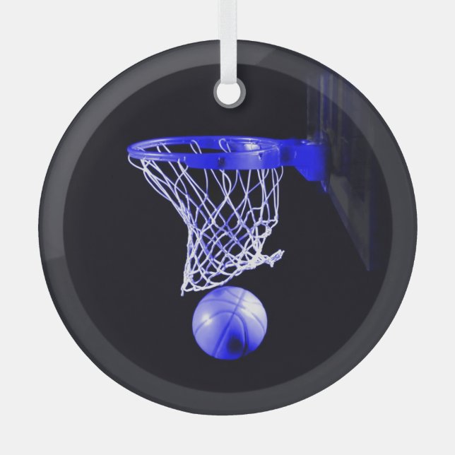 Blue Basketball Christmas Ornaments (Front)
