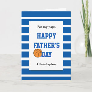 Blue Basketball Father's Day for my Papa Card