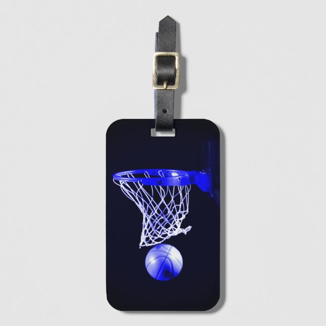 Blue Basketball Luggage Tag (Front Vertical)