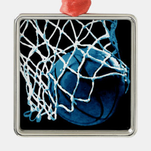 Blue Basketball Metal Tree Decoration