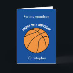 Blue Basketball Sport 10th Birthday Card<br><div class="desc">A blue basketball birthday card for grandson, son, nephew, etc. You will be able to easily personalise the front with his name. The inside reads a birthday message, which you can easily edit as well. You can personalise the back of this basketball birthday card with the year. This would make...</div>