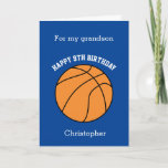 Blue Basketball Sport 9th Birthday Card<br><div class="desc">A blue personalised basketball 9th birthday card for grandson, son, nephew, etc. You will be able to easily personalise the front with his name. The inside reads a birthday message, which you can easily edit as well. You can personalise the back of this basketball birthday card with the year. This...</div>