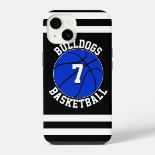 Blue Basketball Team Name Player Number Custom iPhone 14 Case