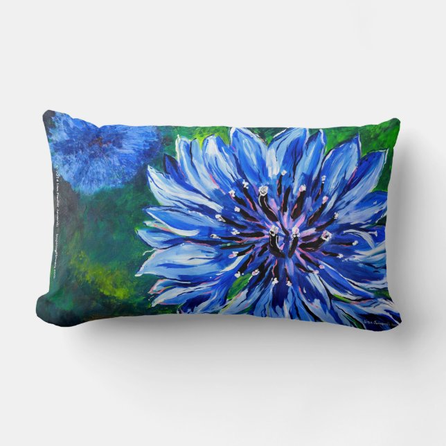 Blue Batchelor Button Pillow (Front)
