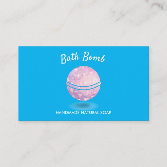 Blue Bath Bomb Spa Natural Soap Business Card (Front)
