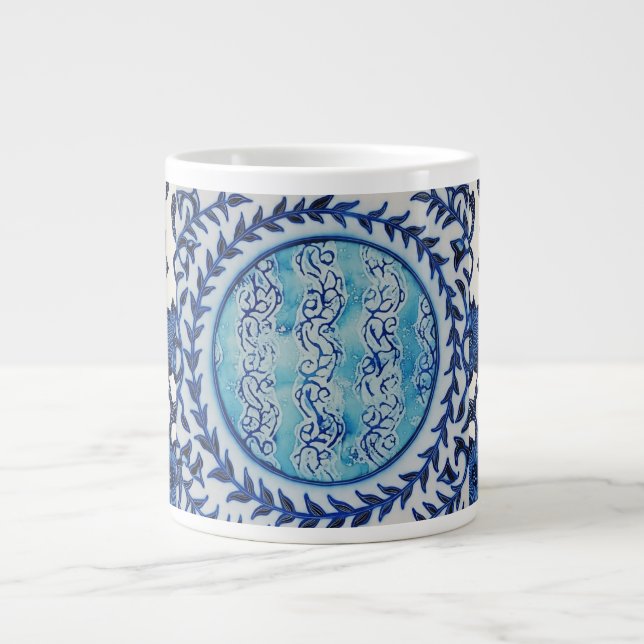 Blue Batik Bloom Speciality Mug (Front)