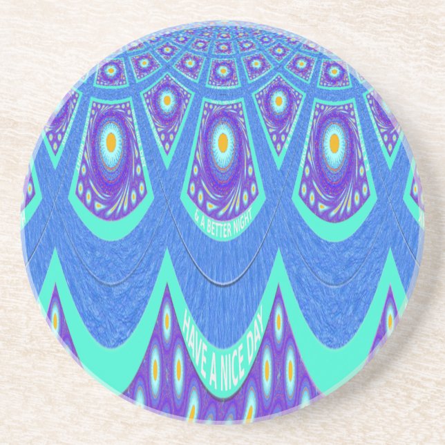 Blue batik coaster (Front)