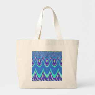 Blue batik large tote bag