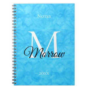 Blue Batik Name and Year Monogrammed Notebook