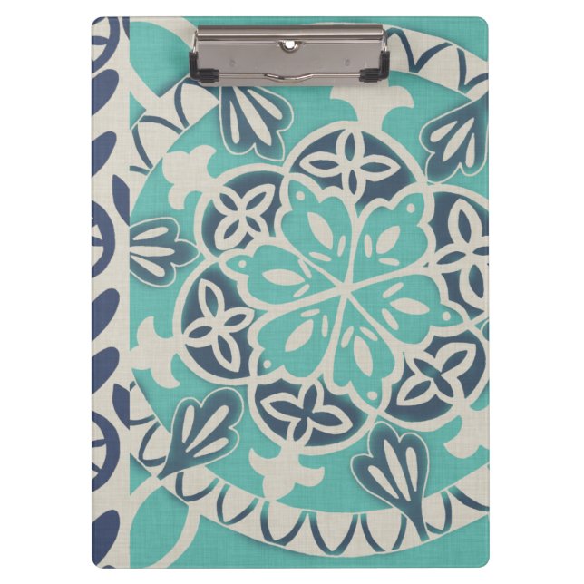 Blue Batik Tile I Clipboard (Front)