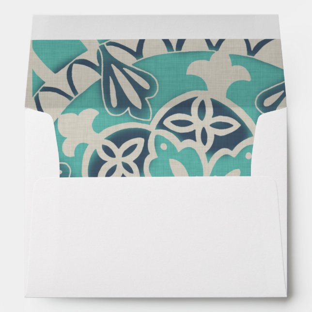 Blue Batik Tile I Envelope (Back (Bottom))